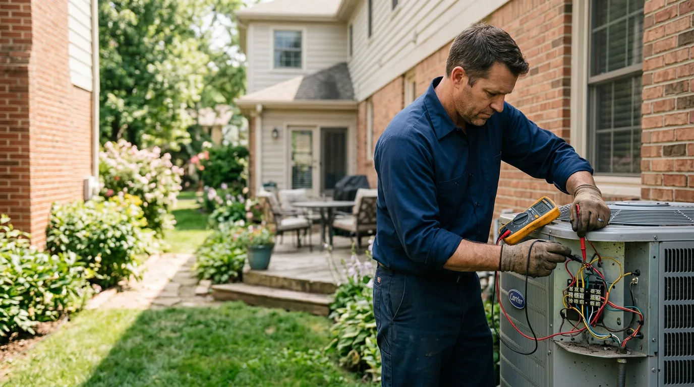 HVAC technician working near Billings, OK